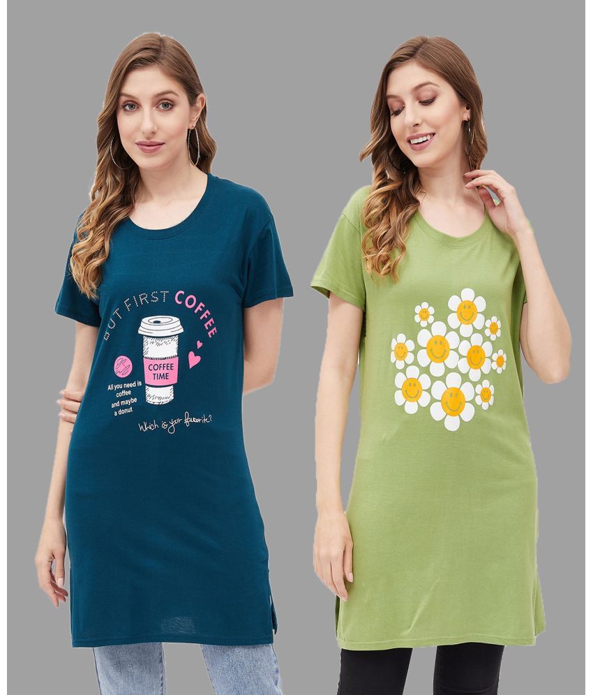     			Christy World Pack of 2 Cotton Women's T-Shirt ( Multicolor 1 )