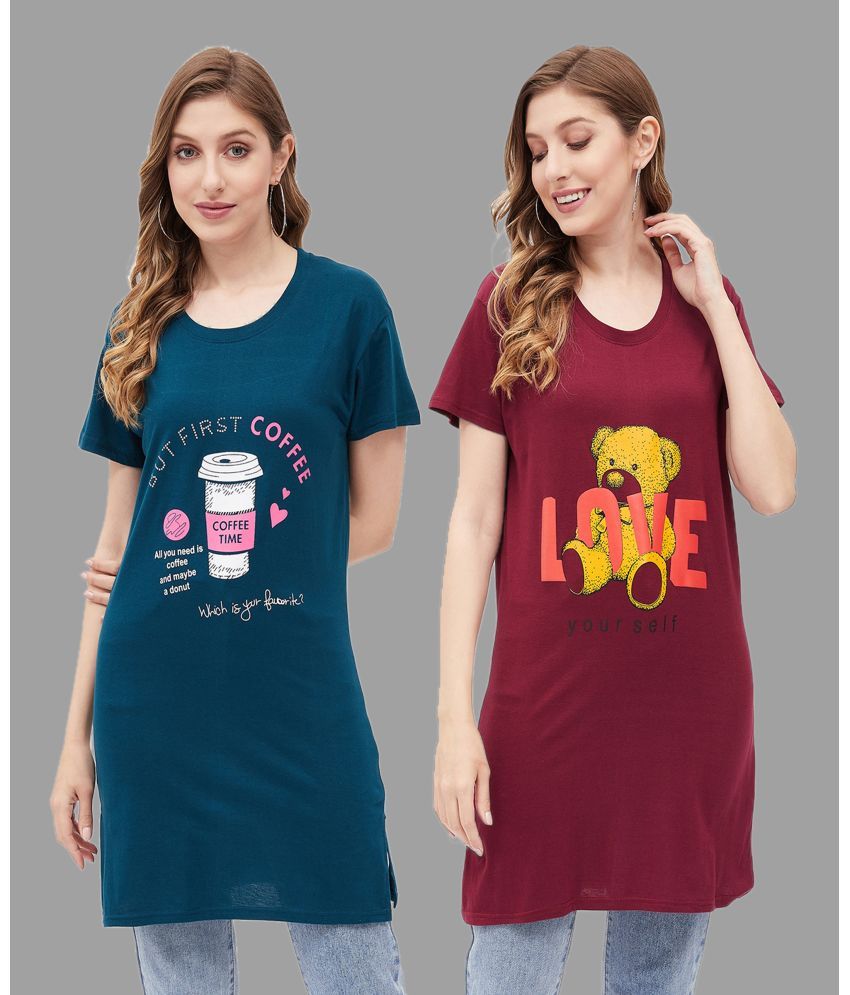     			Christy World Pack of 2 Cotton Women's T-Shirt ( Multicolor 2 )