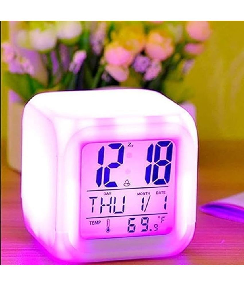     			Kalos Digital Plastic Square Table Clock - Pack of 1