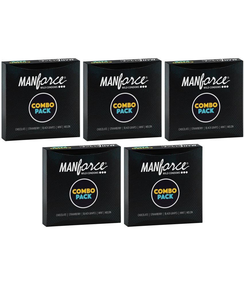     			MANFORCE Combo Pack Chocolate Strawberry Coffee Black Grapes Melon Condom  20 Pcs x Pack of 5