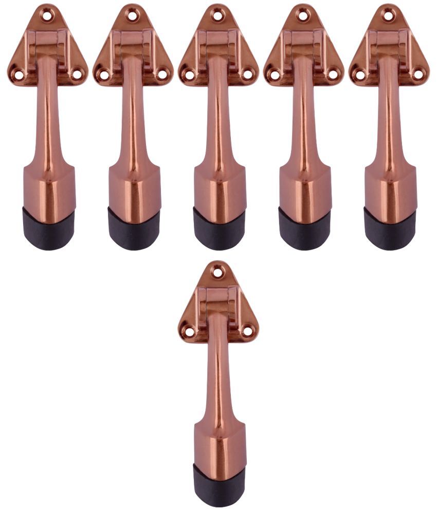     			Malaikah Triangle Rose Gold Heavy Duty Gate Stopper for The Door with Rubber Grip 5-Inch Long Door Stopper for Wooden Door, Door Mounted, Pack Of 6