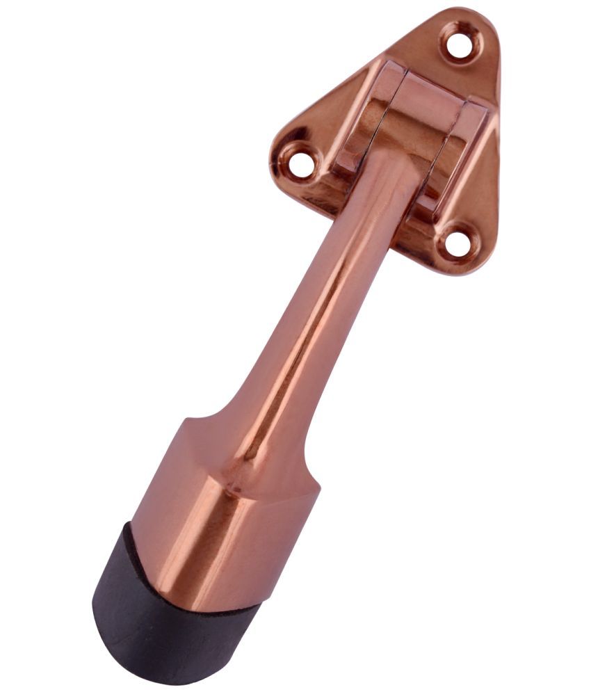     			Malaikah Triangle Rose Gold Heavy Duty Gate Stopper for The Door with Rubber Grip 5-Inch Long Door Stopper for Wooden Door, Door Mounted, Pack Of 1