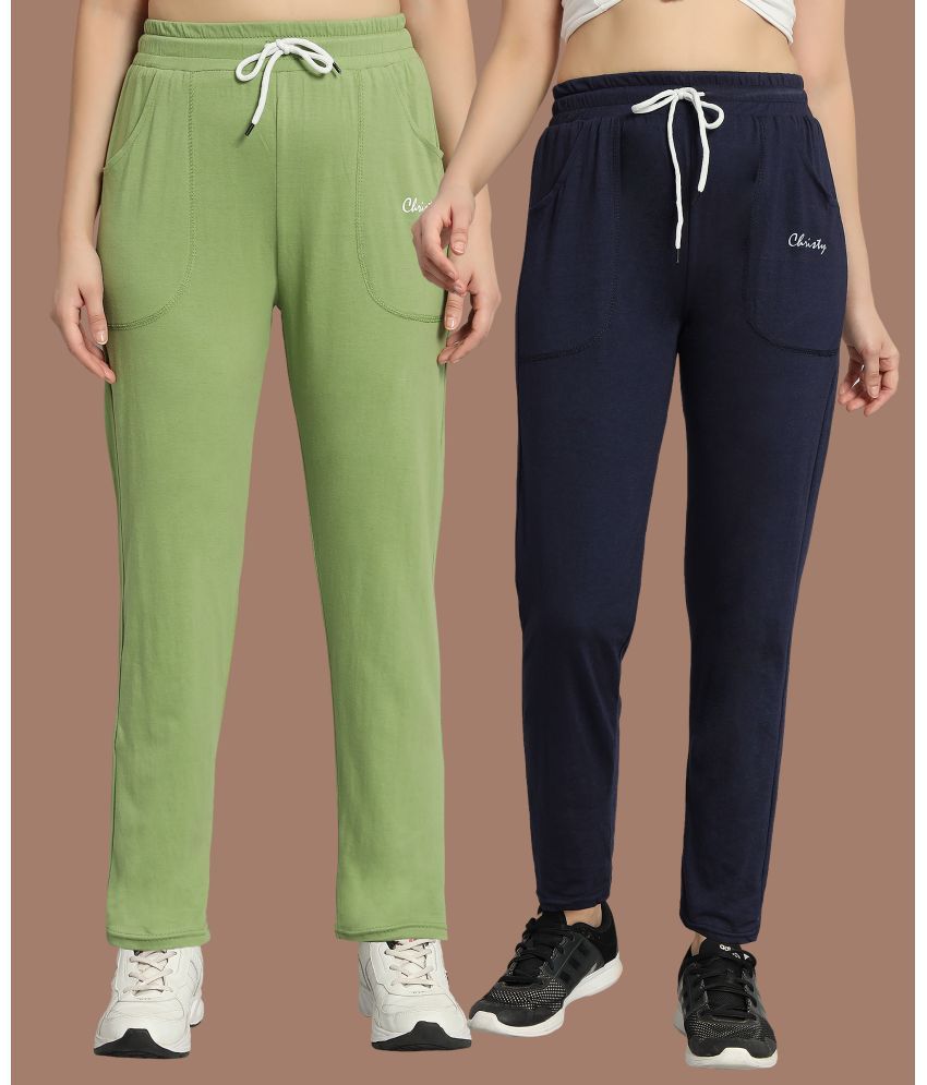     			Christy World Multicolor Cotton Women's Running Trackpants ( Pack of 2 )