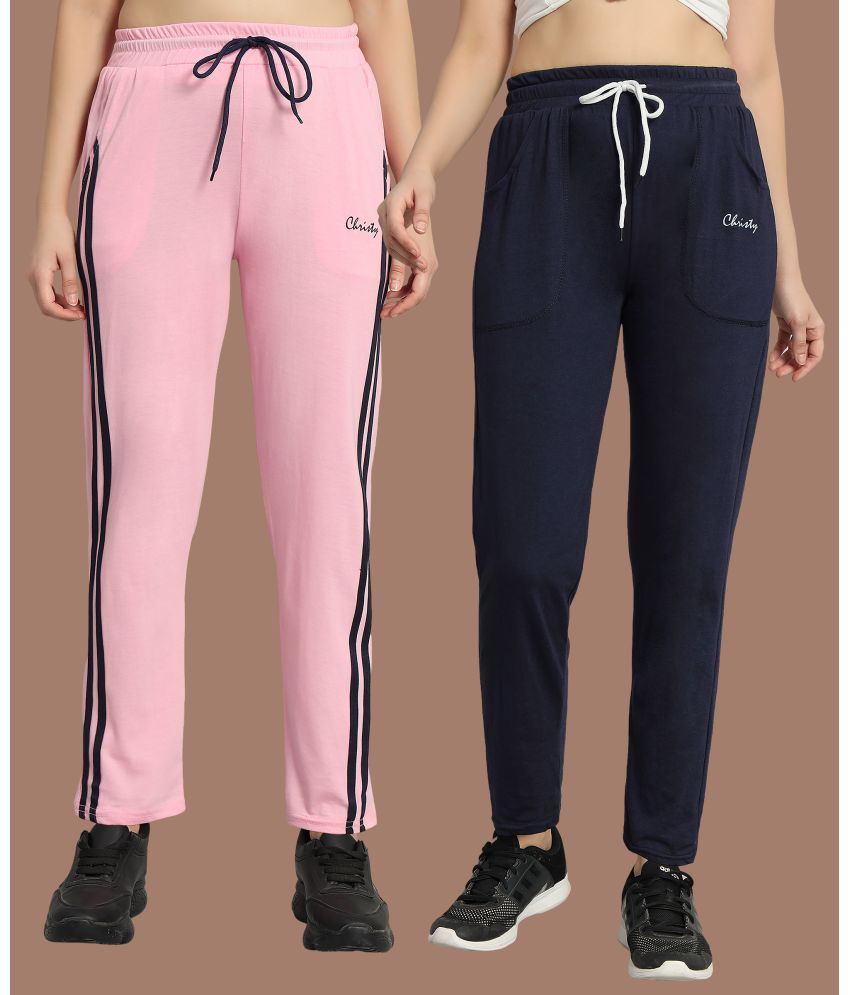     			Christy World Multicolor Cotton Women's Running Trackpants ( Pack of 2 )