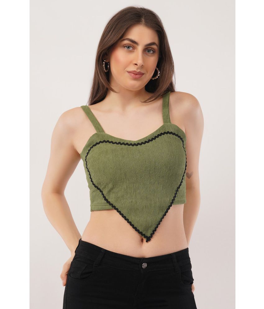     			Deshi Girl Green Cotton Blend Women's Crop Top ( Pack of 1 )