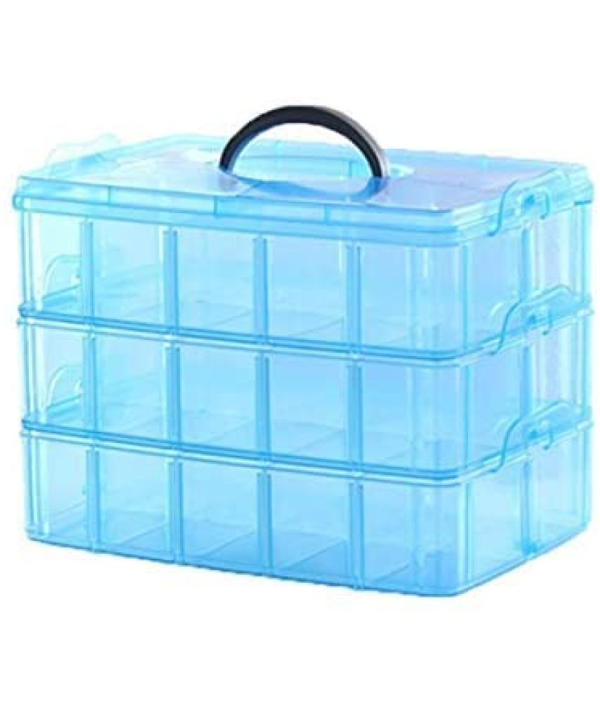     			Stysol 15/24/18 Grids Clear Plastic Organizer Jewelry Storage Box with Adjustable Dividers, Transparent Organizer Box for Earring Fishing Hooks (18 Grids)