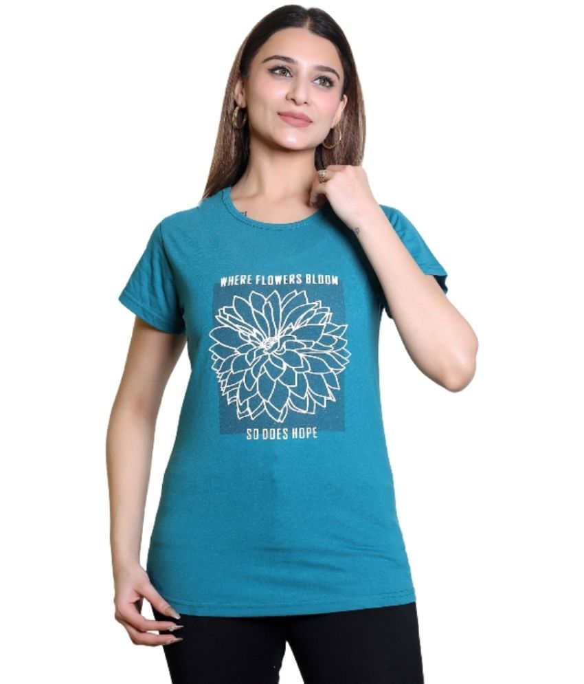     			Whyme Fashion Pack of 1 Cotton Women's T-Shirt ( Teal )