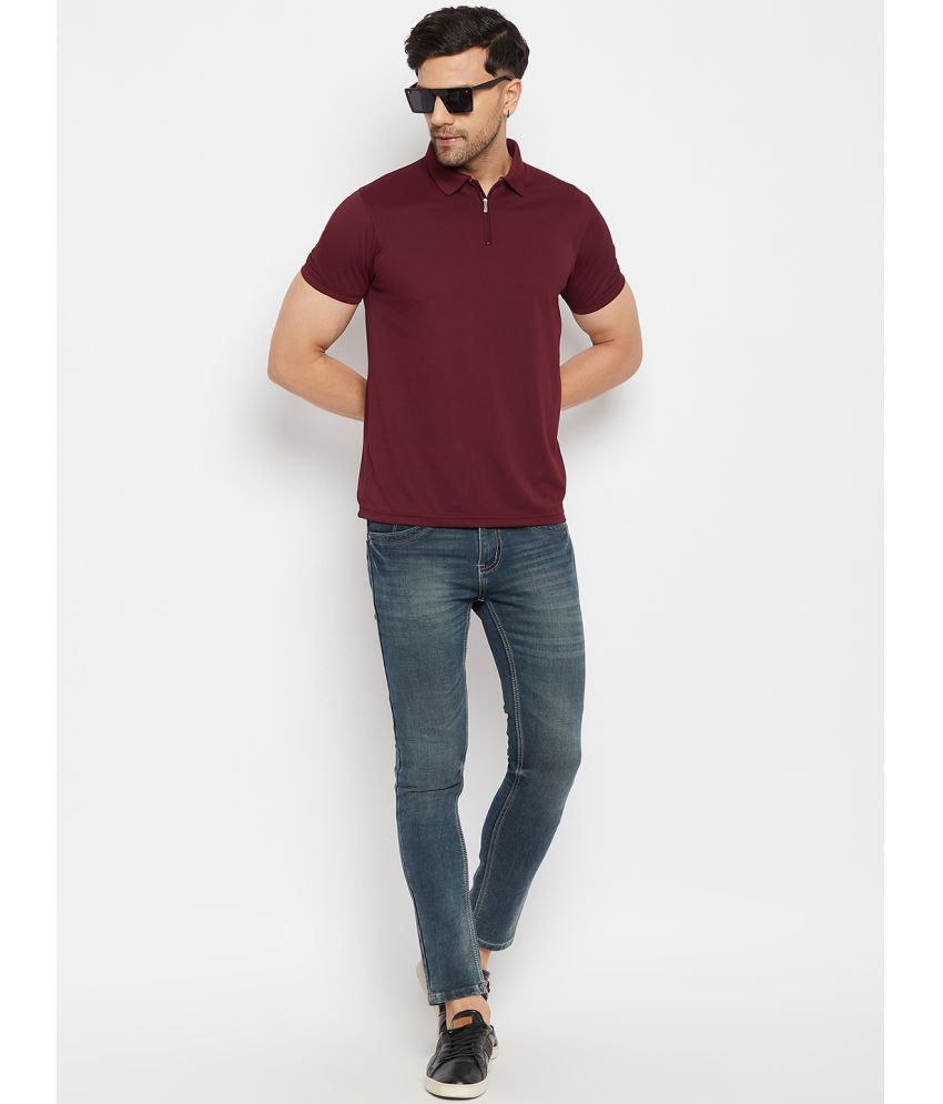     			98 Degree North Pack of 1 Polyester Regular Fit Solid Half Sleeves Men's Polo T Shirt ( Maroon )