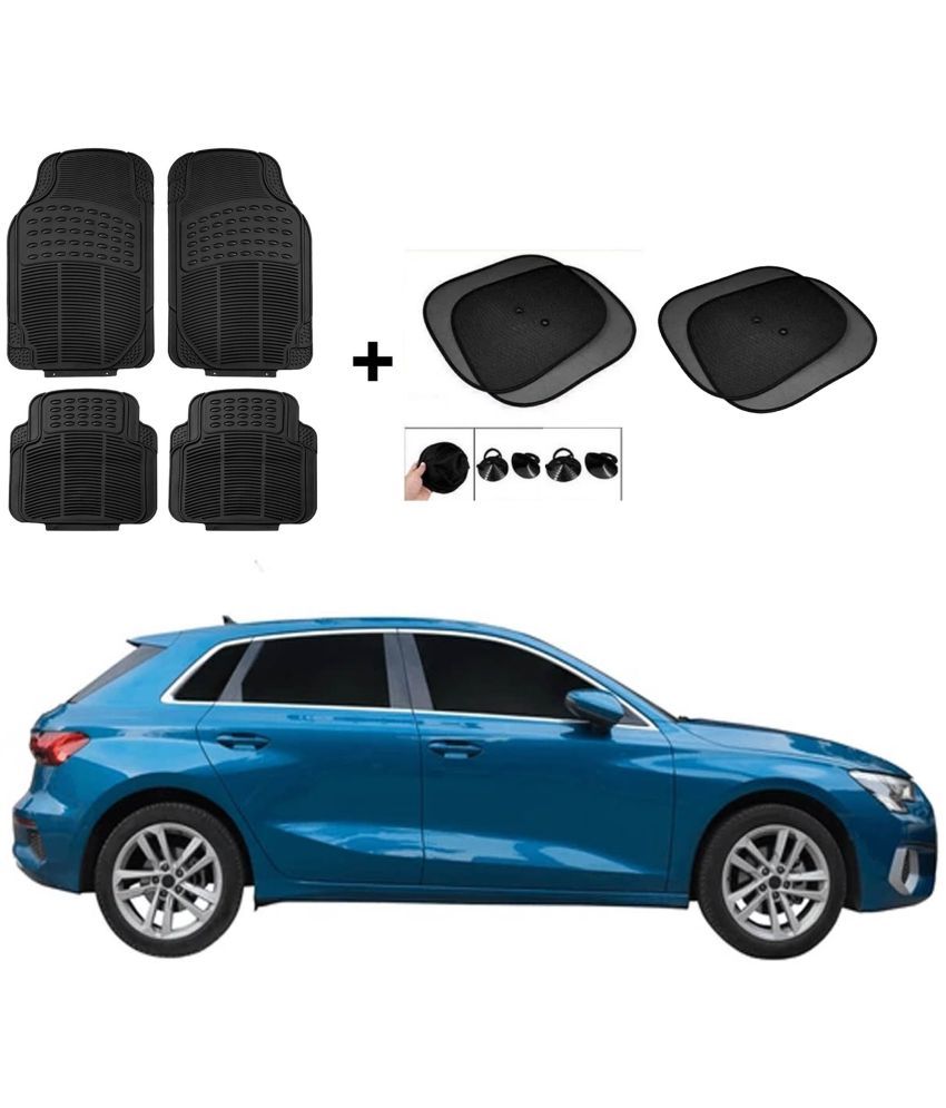     			ARLOOK Car Rubber Foot Mat (Set Of 4) + Sunshades (Set Of 4) For Maruti Suzuki Versa (All Models)