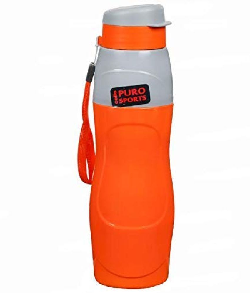     			Cello Cello Puro Plastic Sports Water Bottle (Orange) Orange Plastic Water Bottle 600 mL ( Set of 1 )