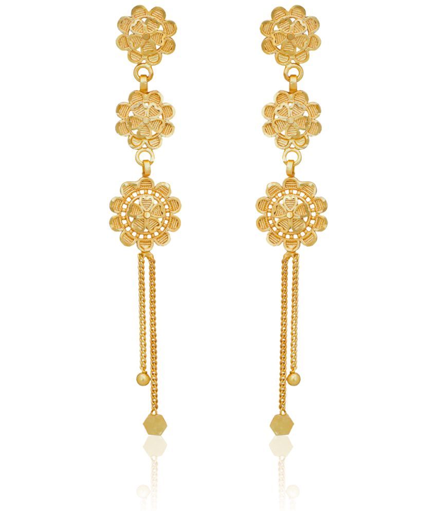     			LUV FASHION Golden Jhumki Earrings ( Pack of 1 )