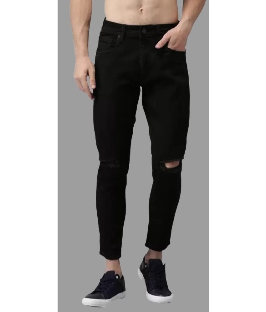     			POKHINDA Skinny Fit Distressed Men's Jeans - Black ( Pack of 1 )