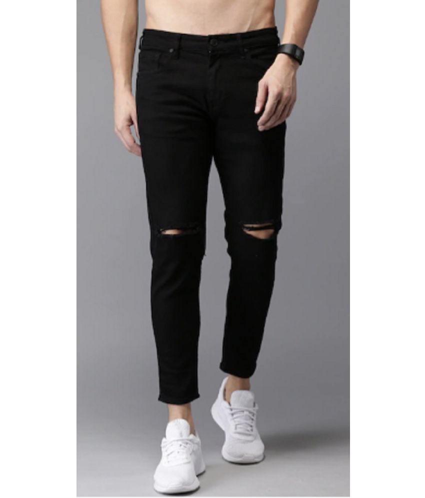     			POKHINDA Slim Fit Distressed Men's Jeans - Black ( Pack of 1 )