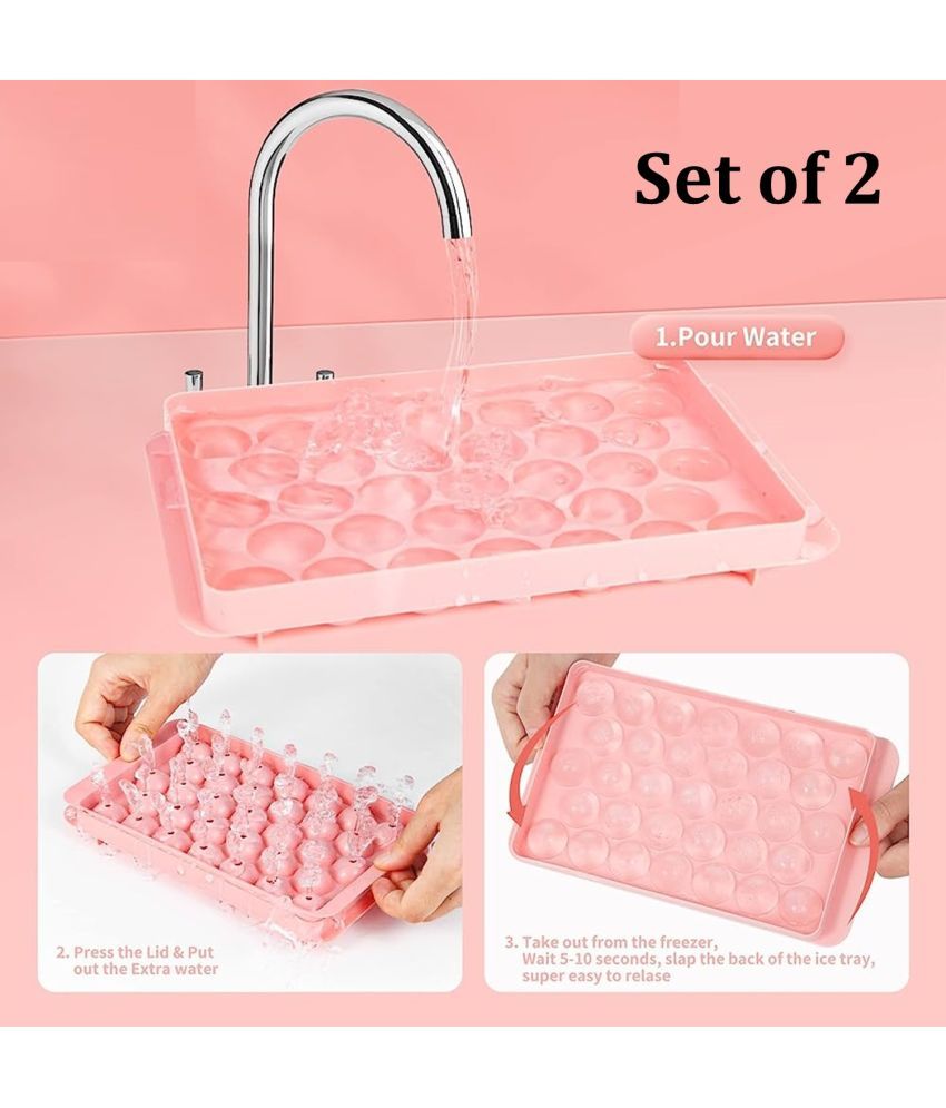     			Stysol Pink Ice Tray Peach 2 Pcs