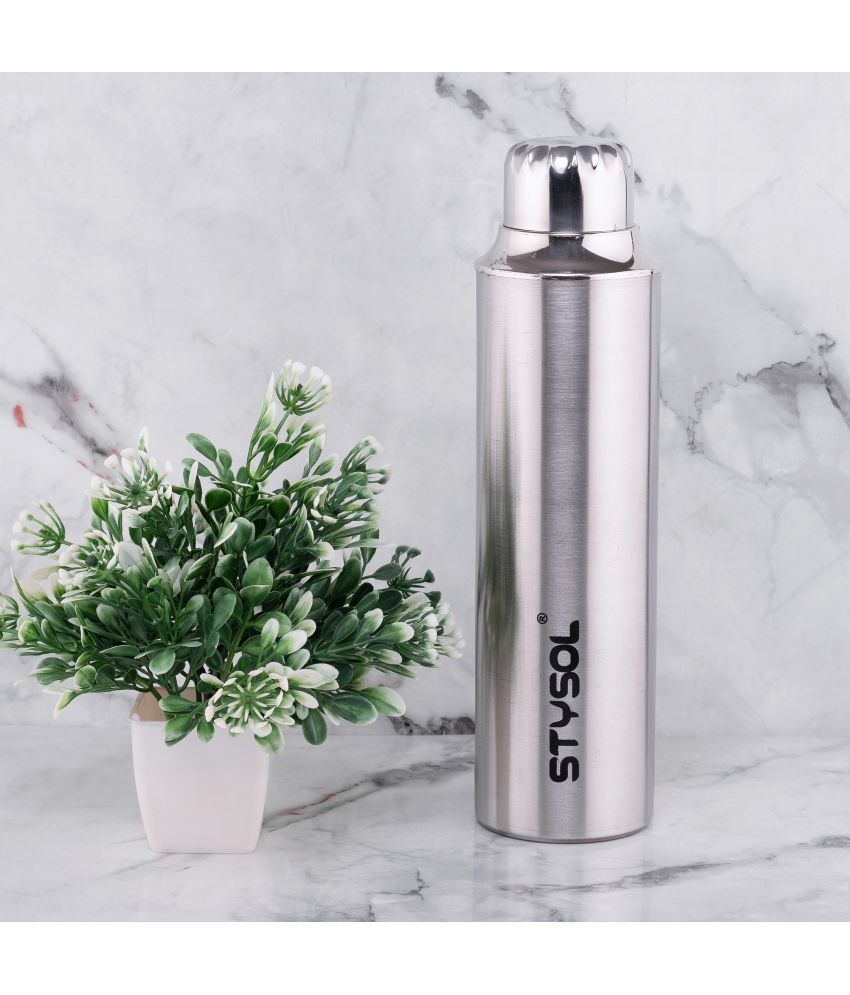     			Stysol Steel Water Bottel  Silver Stainless Steel Fridge Water Bottle 1000 mL ( Set of 1 )