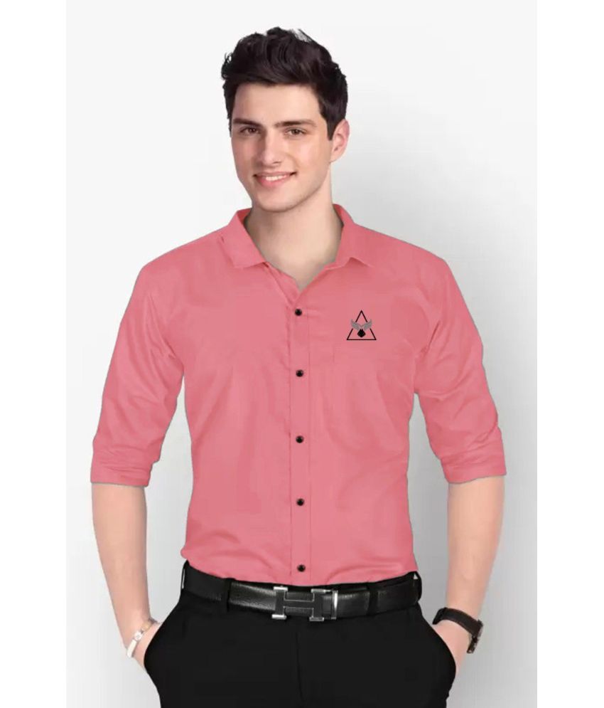     			bluecorp enterprise Cotton Blend Regular Fit Printed Full Sleeves Men's Casual Shirt - Pink ( Pack of 1 )