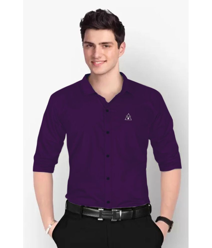     			bluecorp enterprise Cotton Blend Regular Fit Printed Full Sleeves Men's Casual Shirt - Purple ( Pack of 1 )