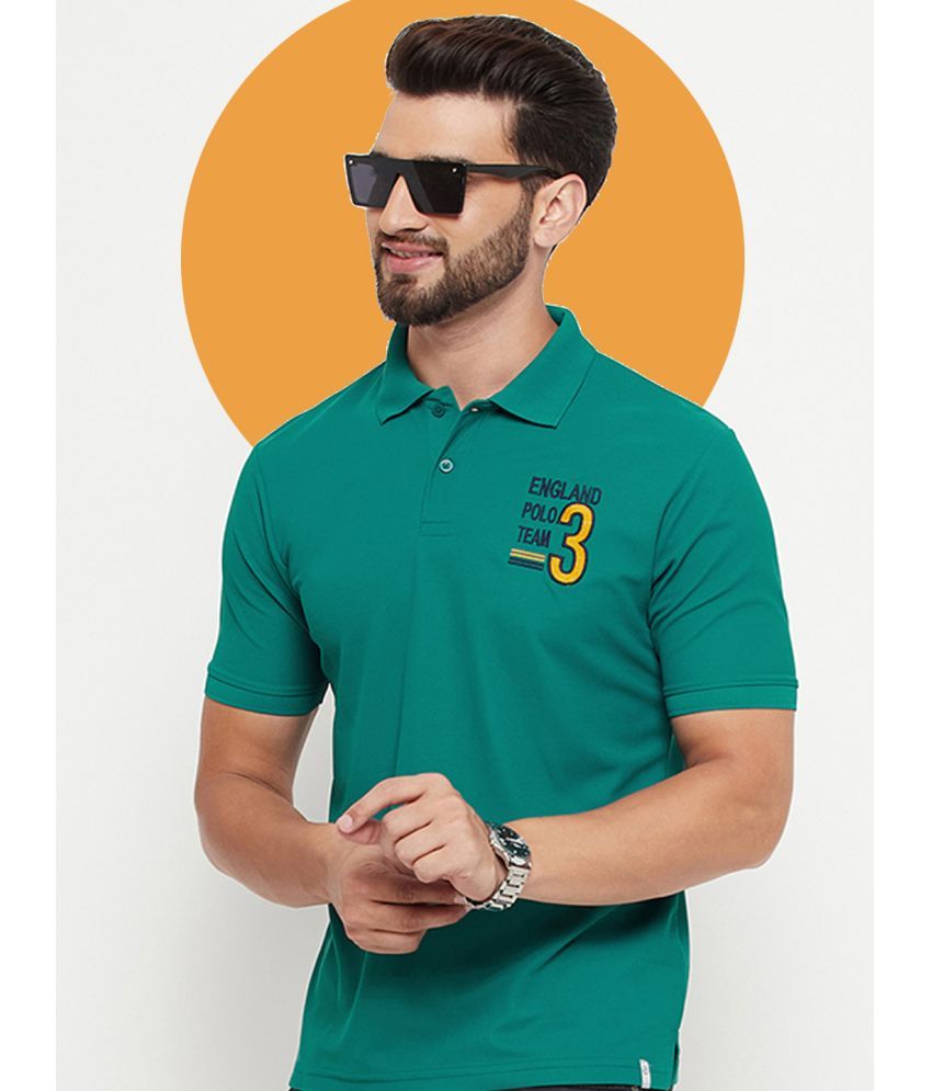     			Nuovo Pack of 1 Cotton Blend Regular Fit Solid Half Sleeves Men's Polo T Shirt ( Dark Green )