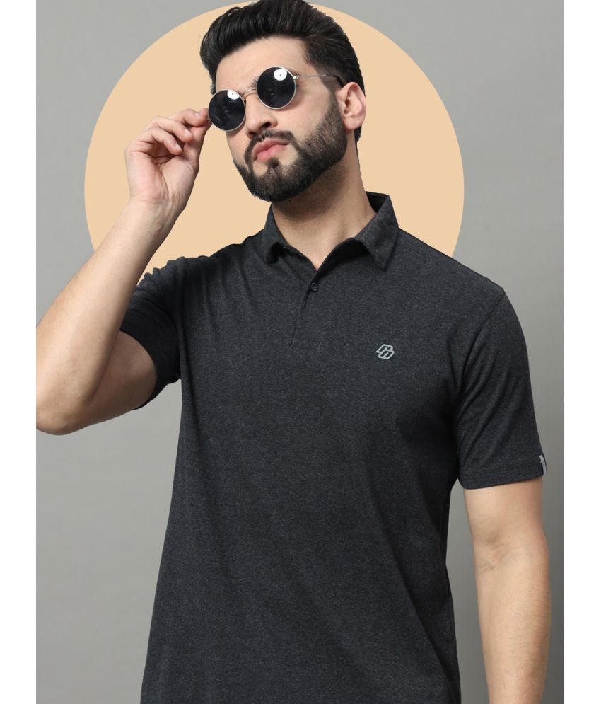     			Nuovo Pack of 1 Cotton Blend Regular Fit Solid Half Sleeves Men's Polo T Shirt ( Black )