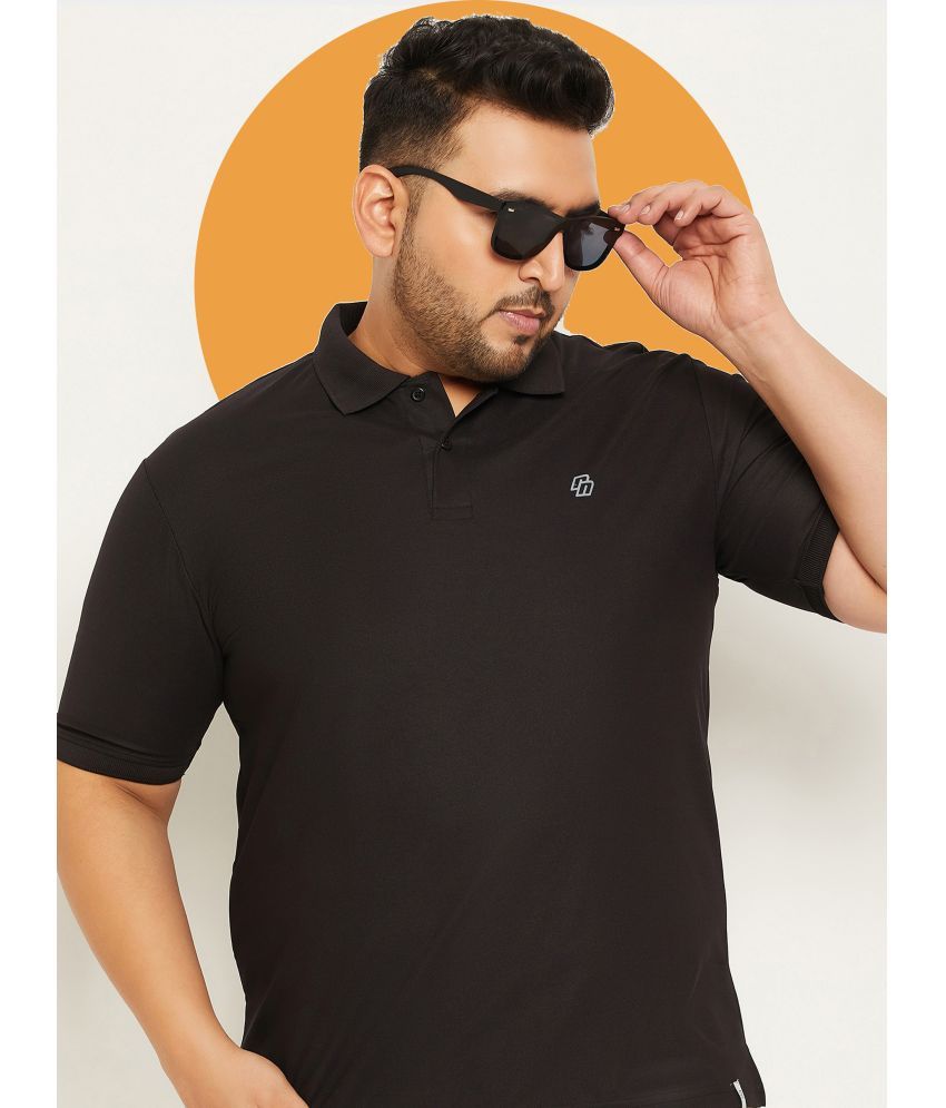     			Nuovo Pack of 1 Cotton Blend Regular Fit Solid Half Sleeves Men's Polo T Shirt ( Black )