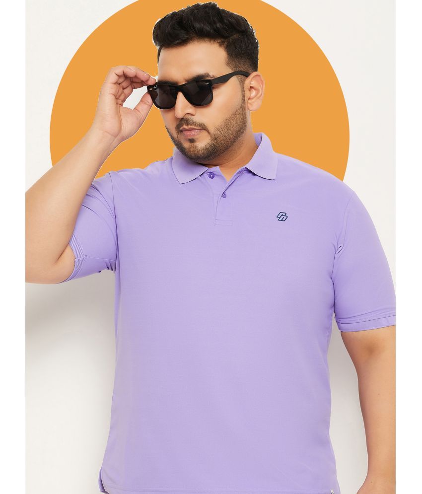     			Nuovo Pack of 1 Cotton Blend Regular Fit Solid Half Sleeves Men's Polo T Shirt ( Purple )