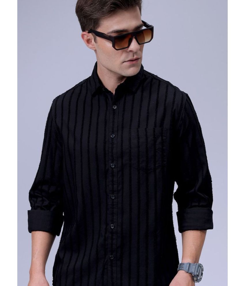     			The Indian Garage Co. Poly Cotton Slim Fit Solids Full Sleeves Men's Casual Shirt - Black ( Pack of 1 )