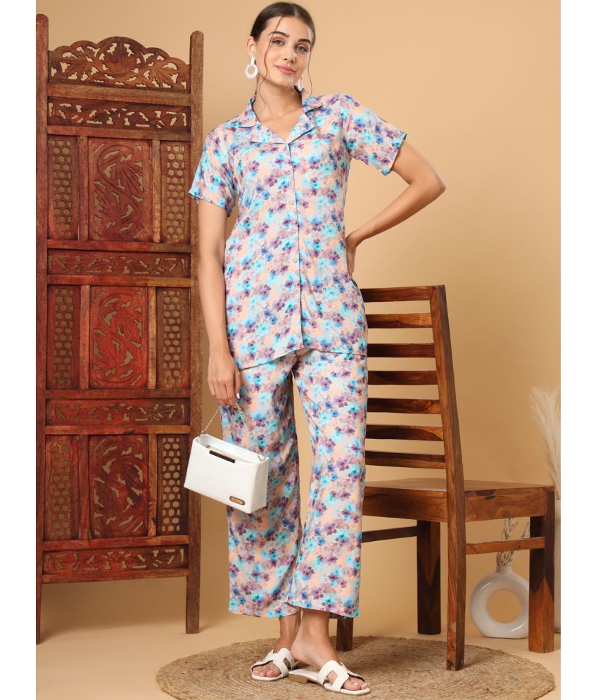     			Tissu Multicolor Rayon Women's Nightwear Nightsuit Sets ( Pack of 1 )