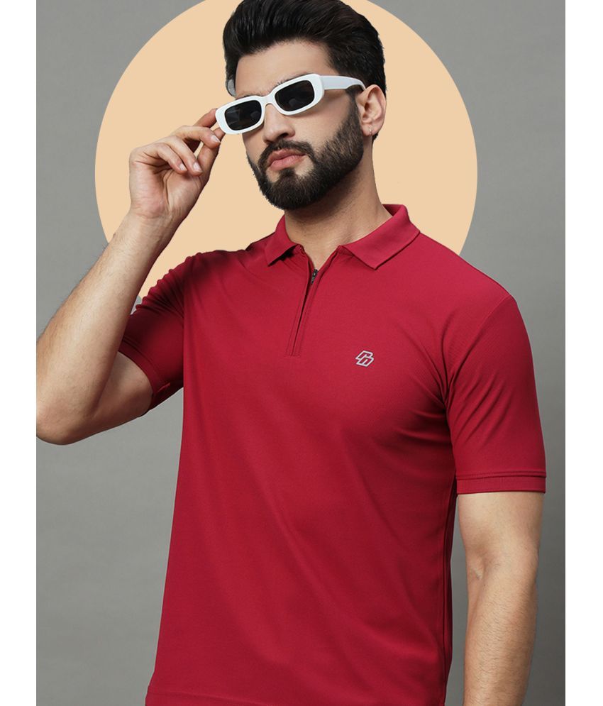     			renuovo Pack of 1 Cotton Blend Regular Fit Solid Half Sleeves Men's Polo T Shirt ( Maroon )