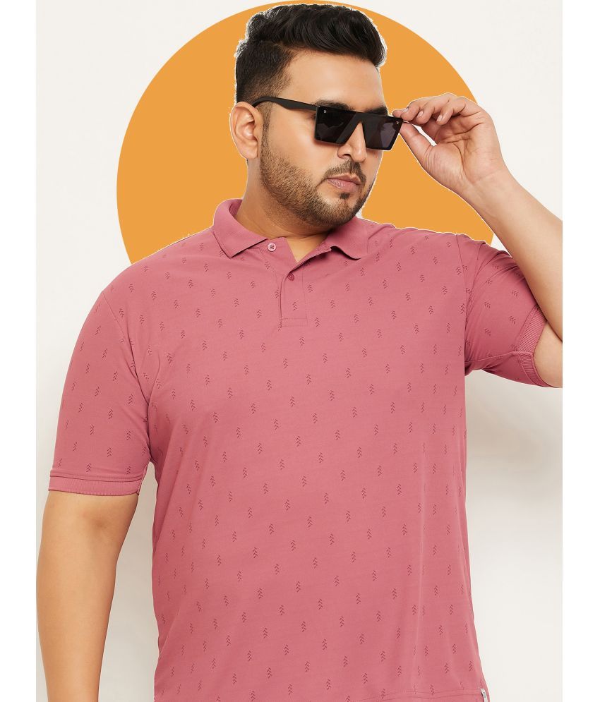     			renuovo Pack of 1 Cotton Blend Regular Fit Printed Half Sleeves Men's Polo T Shirt ( Pink )