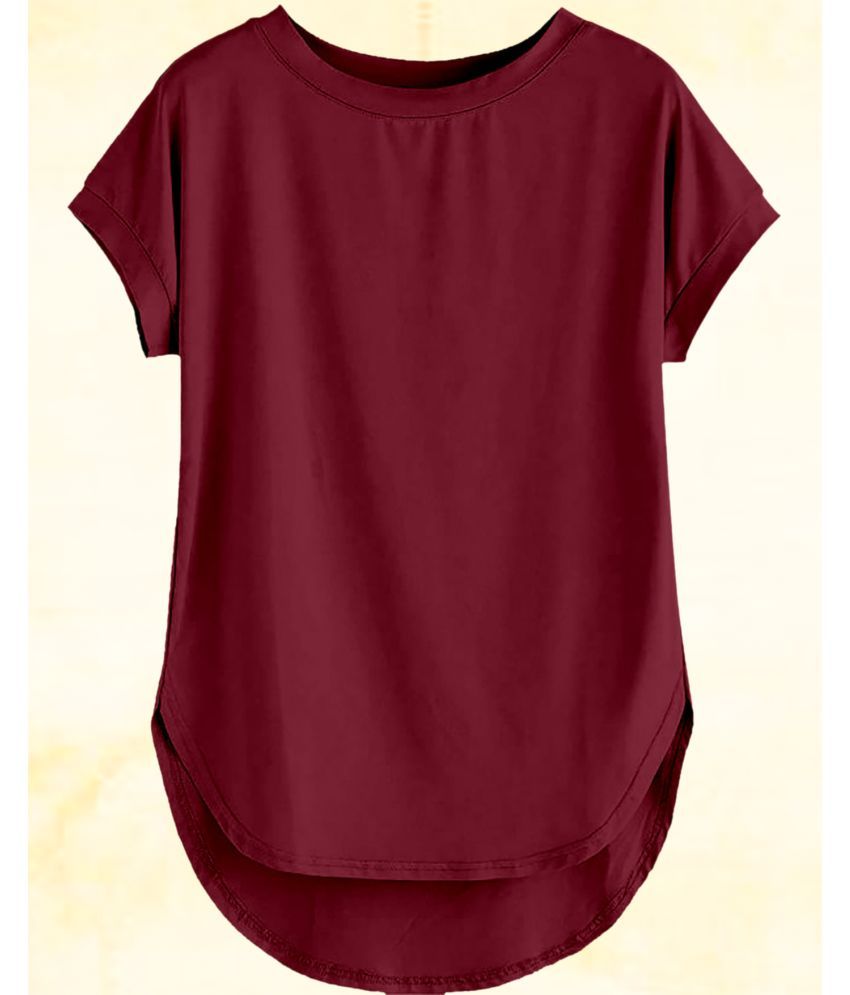     			AOOSH Maroon Cotton Blend Women's Regular Top ( Pack of 1 )