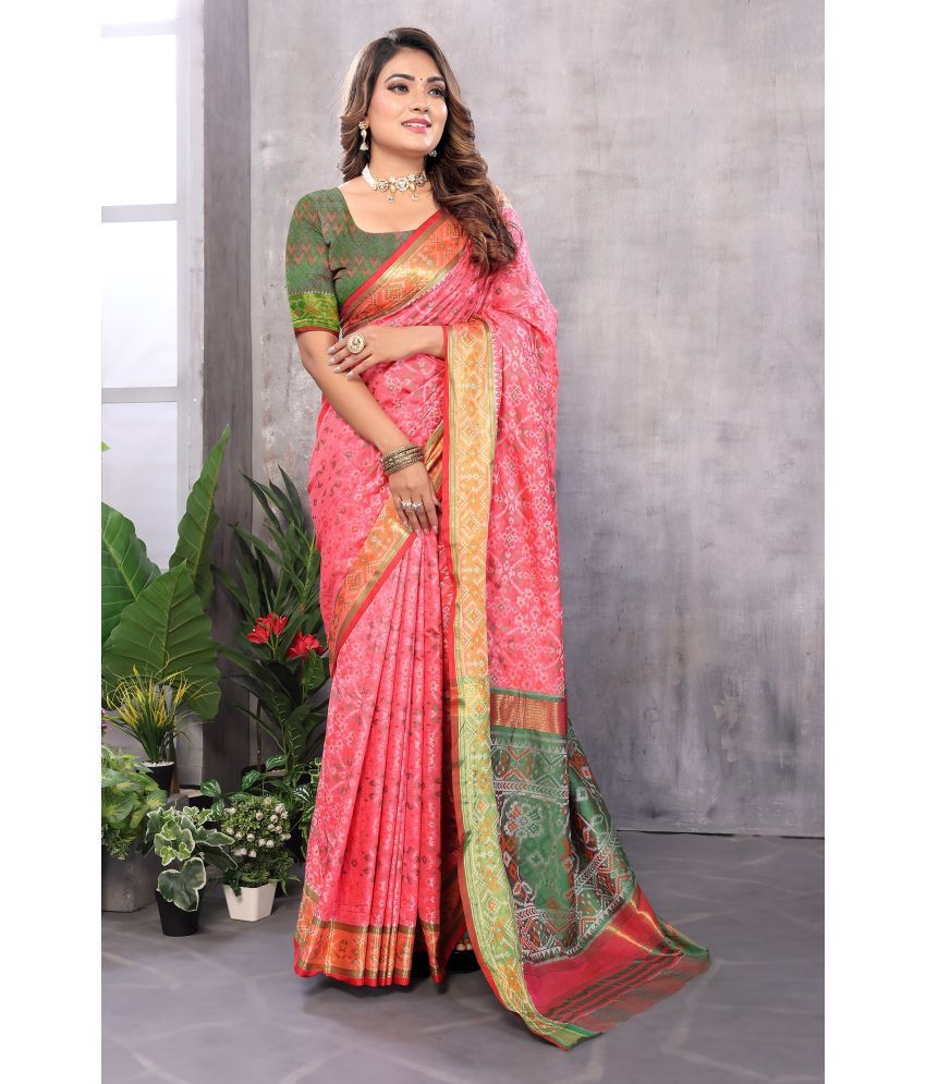     			KOMAL NX Pack of 1 Art Silk Woven Saree With Blouse Piece ( Multicolor )