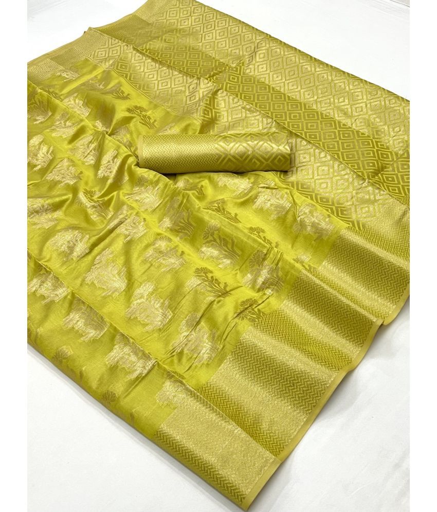     			KOMAL NX Pack of 1 Organza Woven Saree With Blouse Piece ( Light Green )