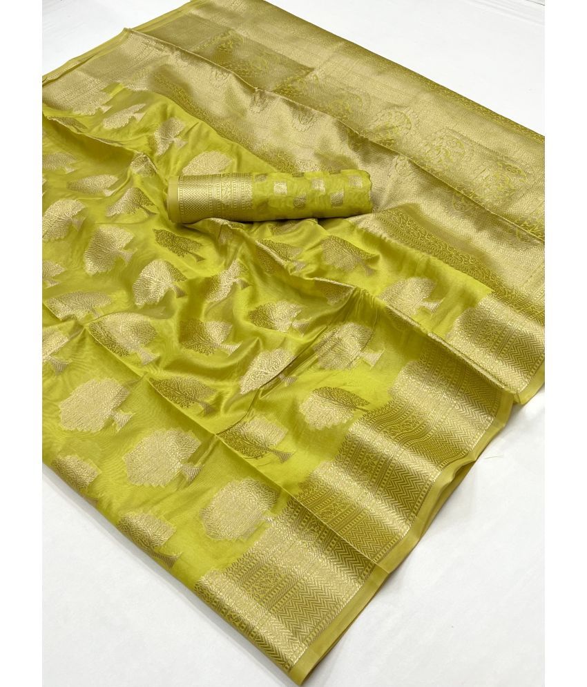     			KOMAL NX Pack of 1 Organza Woven Saree With Blouse Piece ( Light Green )