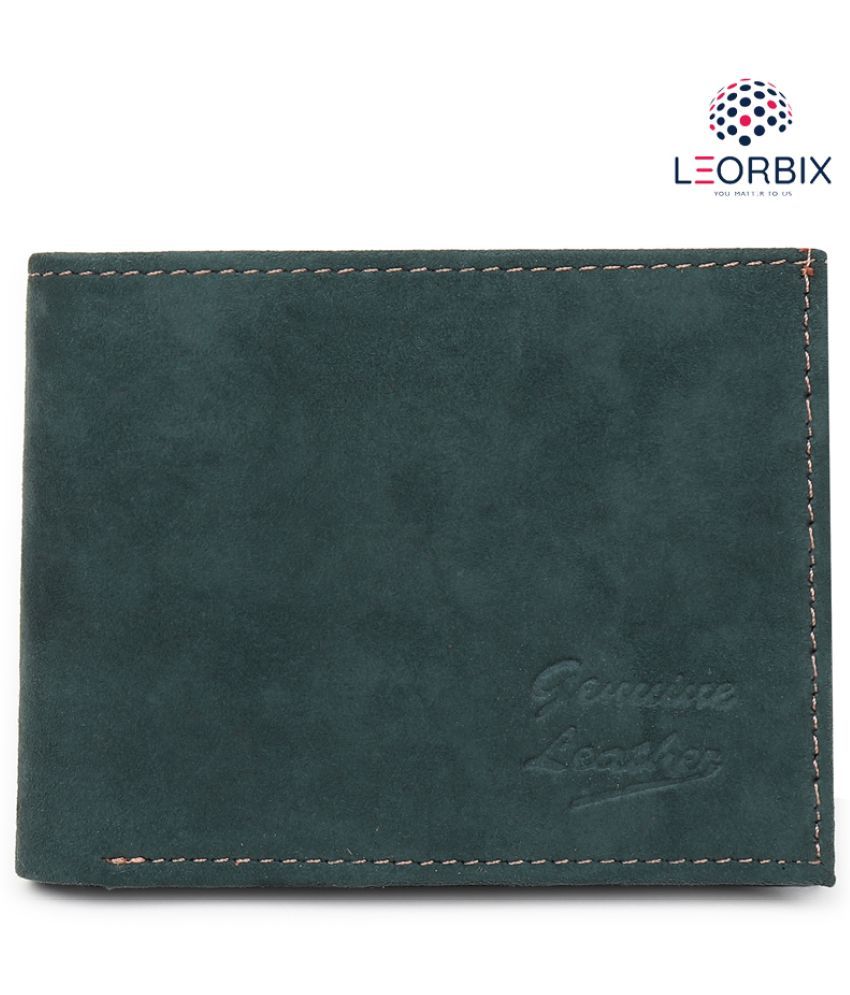     			LEORBIX Leather Solid Men's Regular Wallet With 5 Slots For Card ( Green , Pack of 1 )