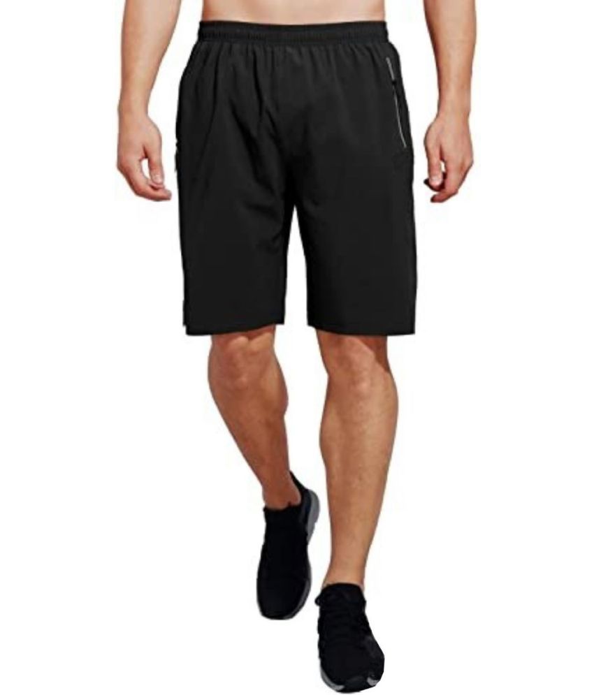     			Reoutlook Black Polyester Men's Shorts ( Pack of 1 )