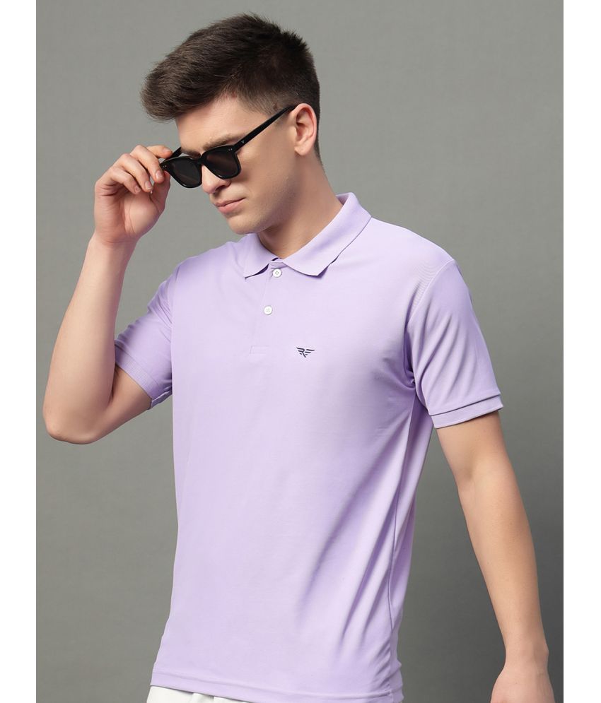     			Riss Pack of 1 Cotton Blend Regular Fit Solid Half Sleeves Men's Polo T Shirt ( Lavender )