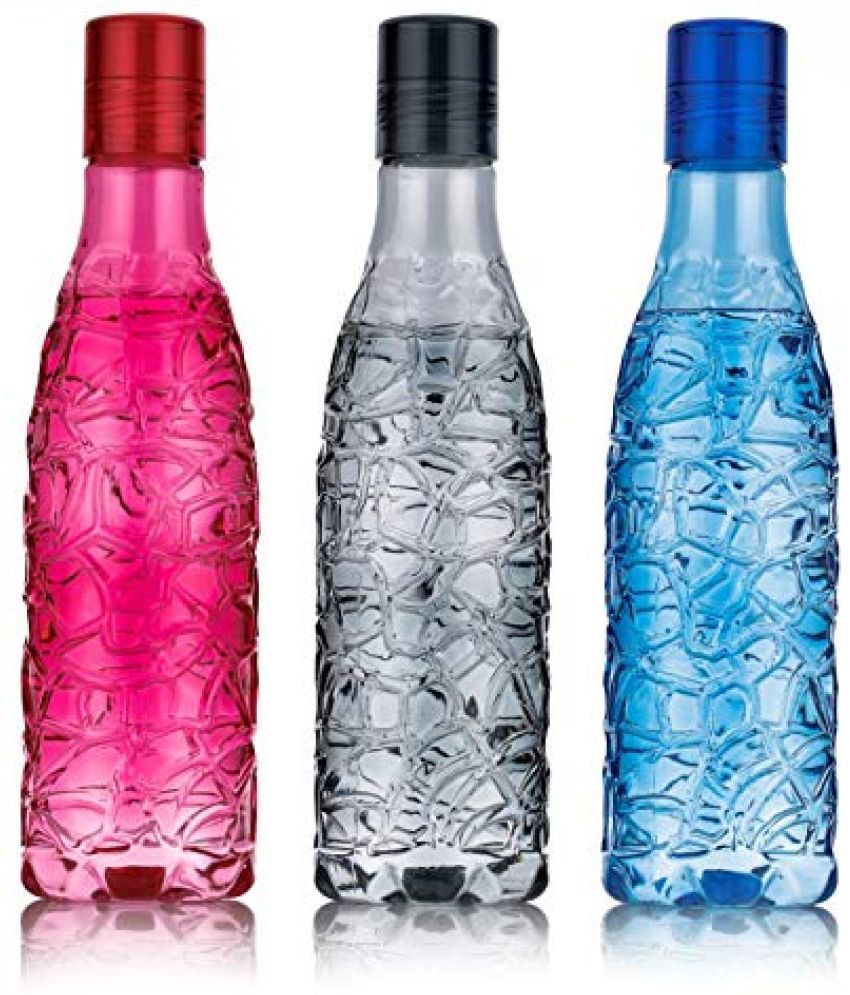     			Swaraa Kitchenware Multicolour Plastic Water Bottle 1000 mL ( Set of 3 )