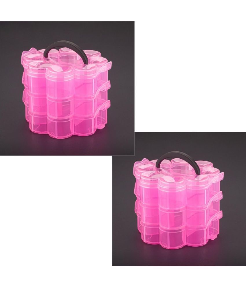     			Vittamix 9 FLOWER GRID PINK 2 Plastic Light Pink Multi-Purpose Container ( Set of 2 )