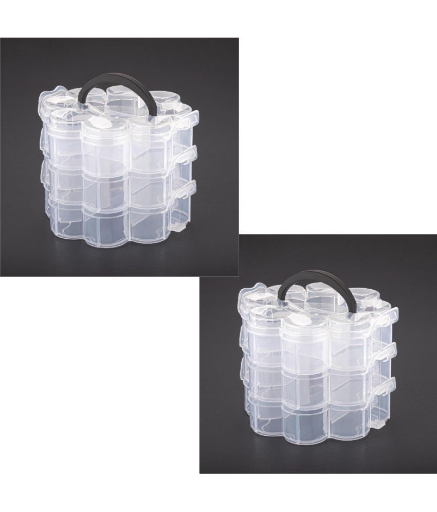     			Vittamix 9 FLOWER GRID WHITE2 Plastic Transparent Multi-Purpose Container ( Set of 2 )