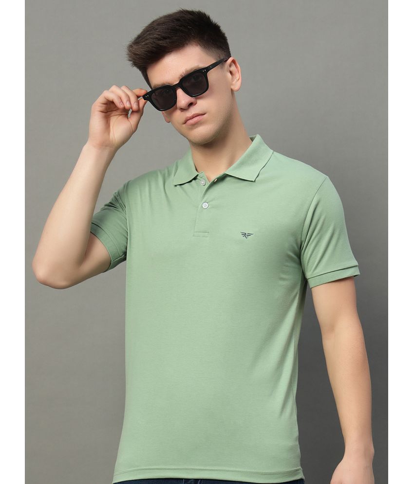     			XYRIS Pack of 1 Cotton Blend Regular Fit Solid Half Sleeves Men's Polo T Shirt ( Sea Green )