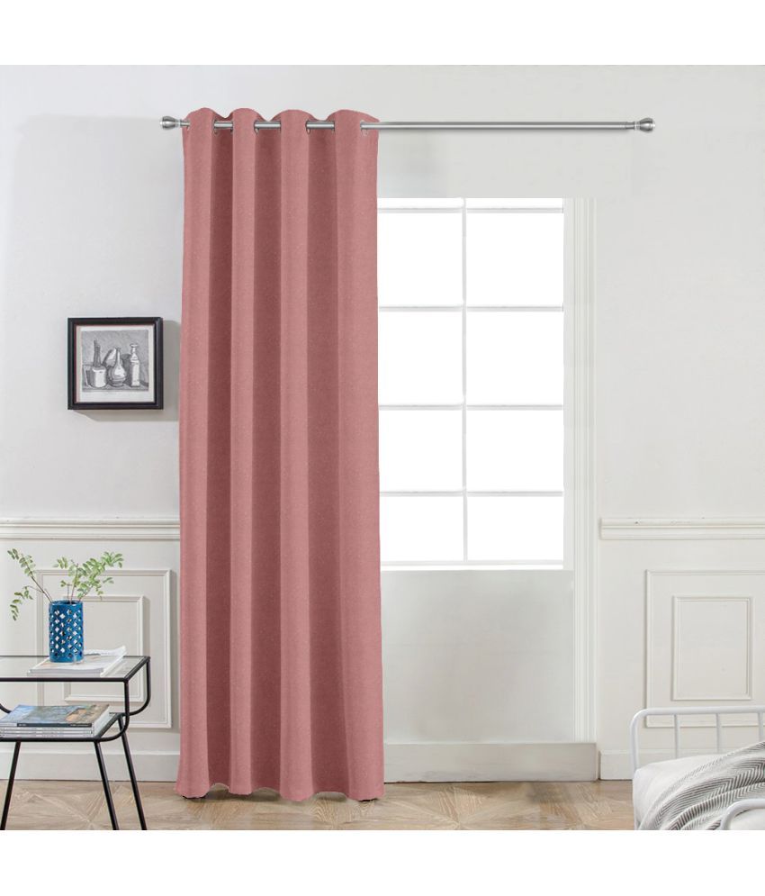     			DIVINE CASA Solid Blackout Eyelet Curtain 7 ft ( Pack of 1 ) - Pink