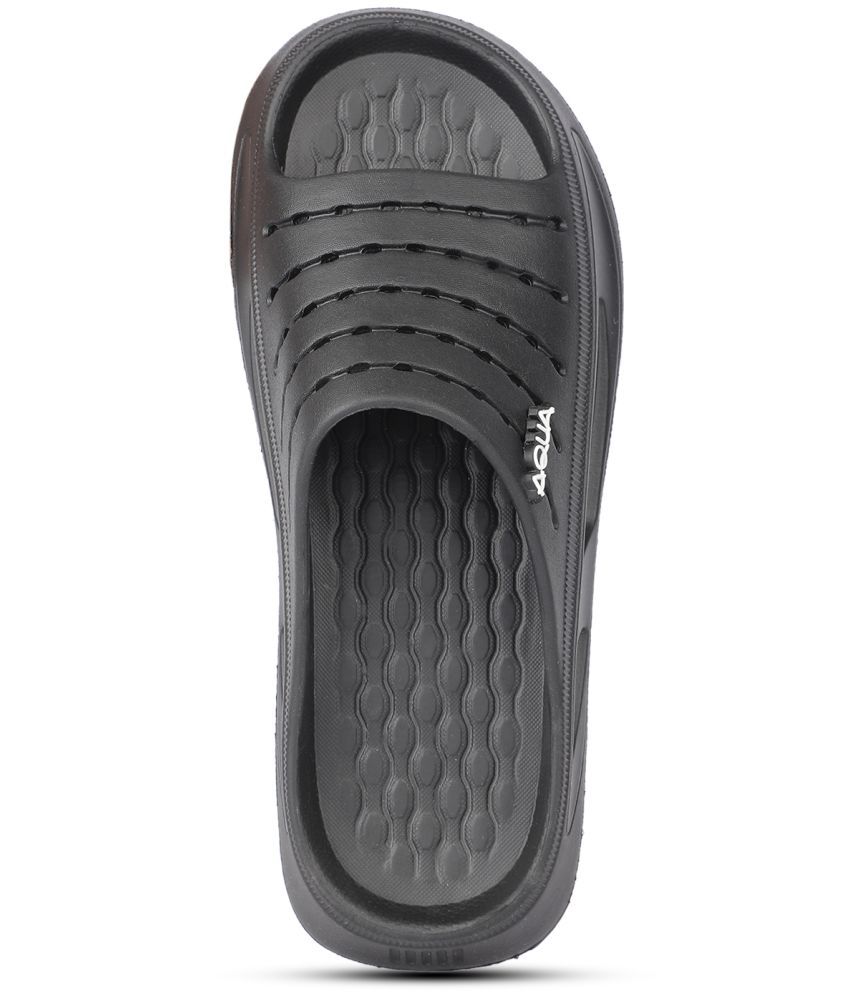     			HEATUP FOOTWEAR Black Men's Slide Flip Flop