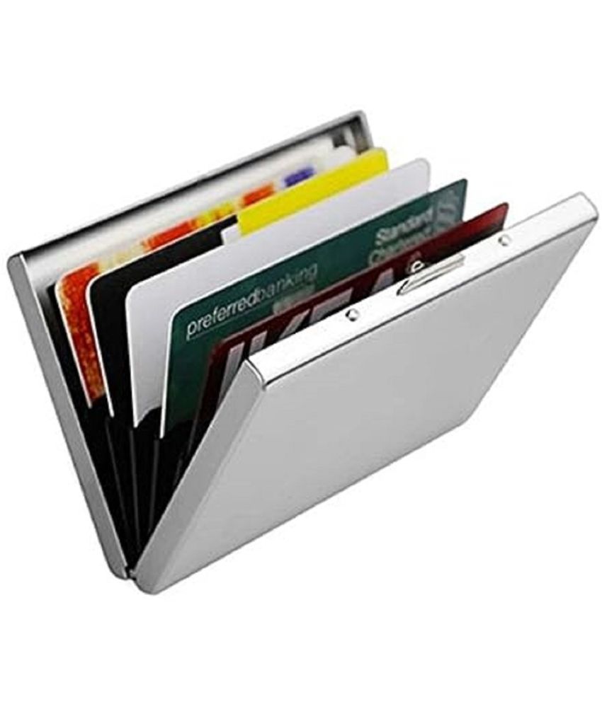     			HRFSTAR Metallic Solid Men's Regular Wallet With 6 Slots For Card ( Silver , Pack of 1 )