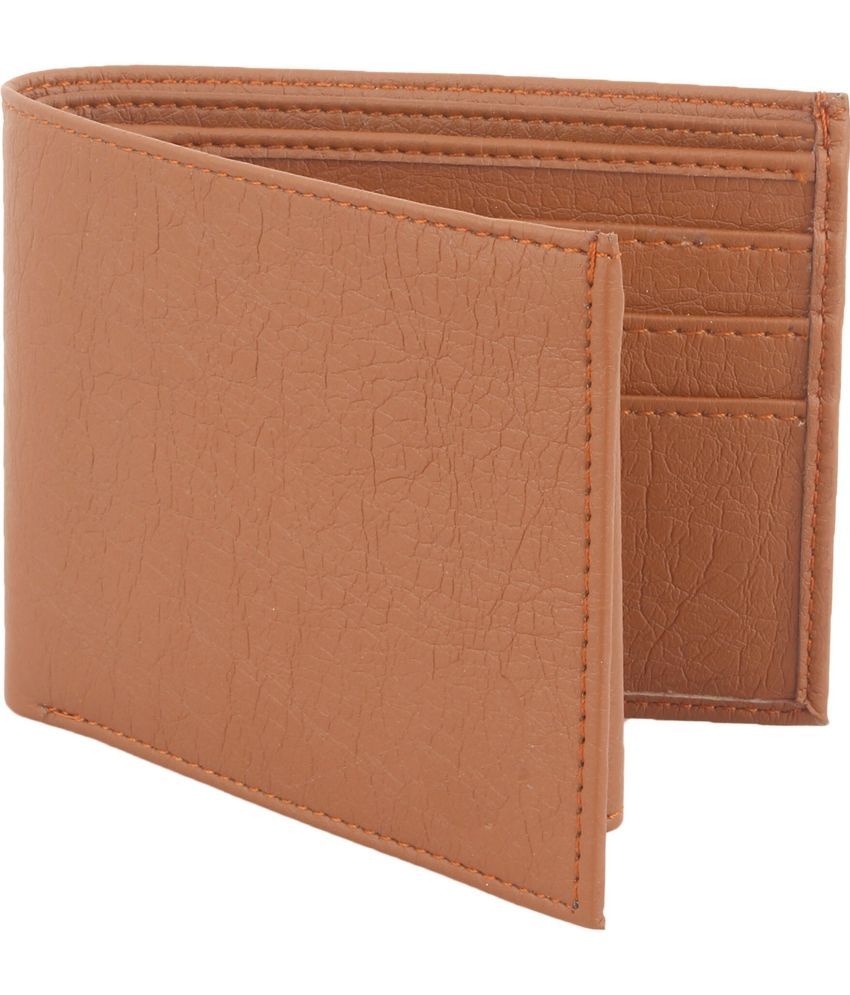     			HRFSTAR PU Solid Men's Regular Wallet With 9 Slots For Card ( Tan , Pack of 1 )