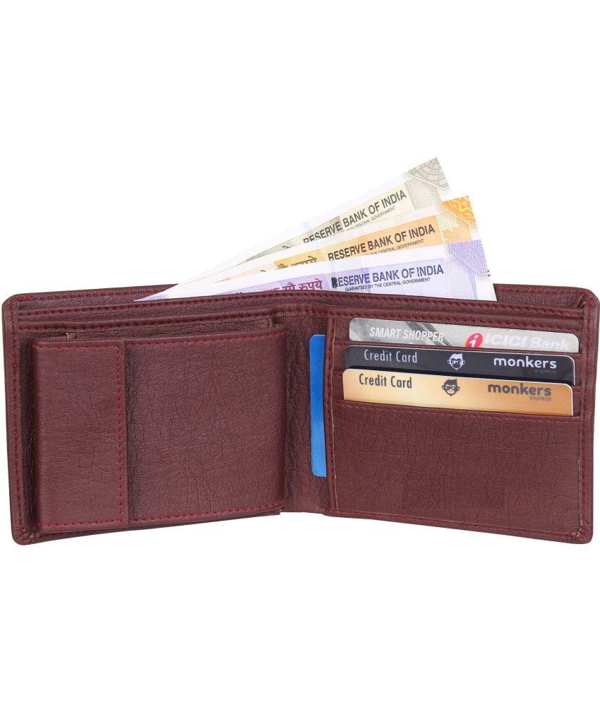     			HRFSTAR PU Solid Men's Regular Wallet With More Than 10 Slots For Card ( Brown , Pack of 1 )