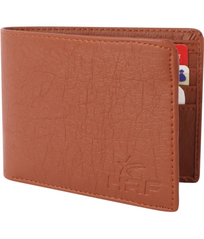     			HRFSTAR PU Solid Men's Regular Wallet With More Than 10 Slots For Card ( Tan , Pack of 1 )