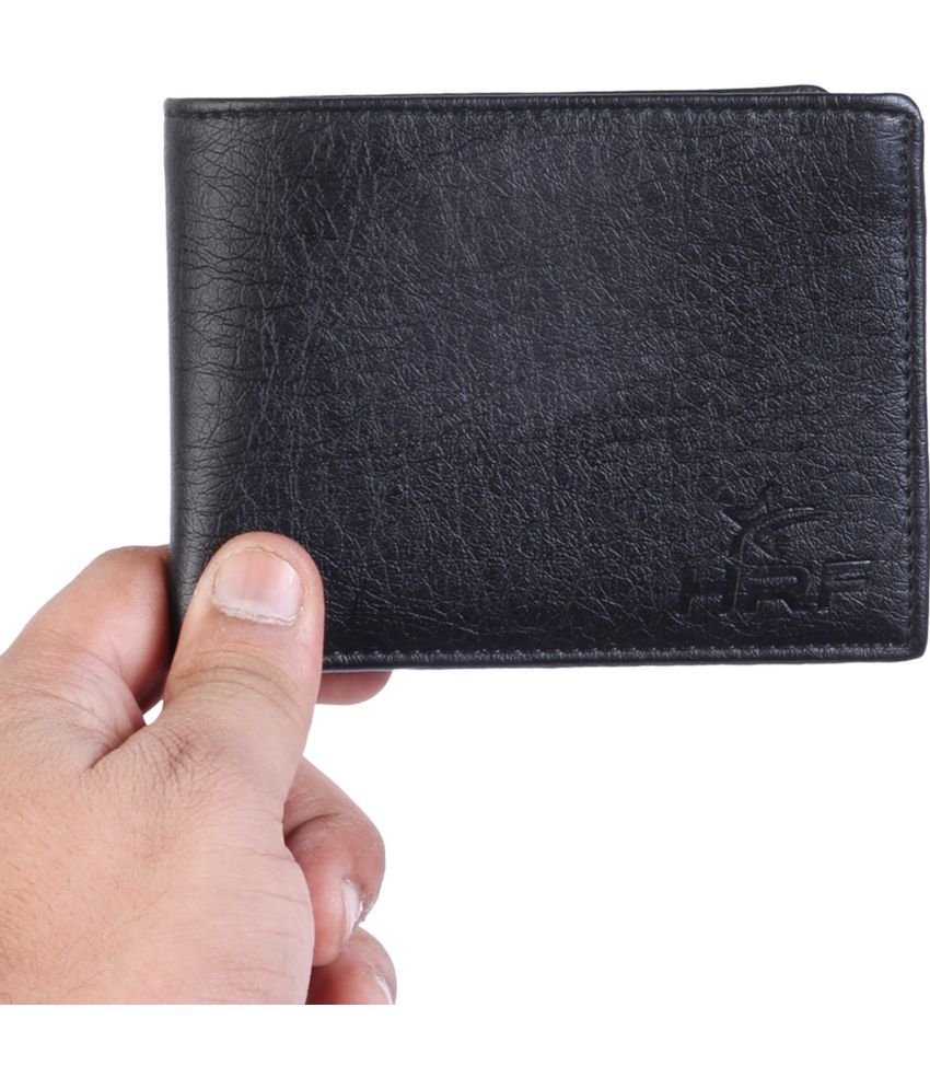     			HRFSTAR PU Solid Men's Regular Wallet With 10 Slots For Card ( Black , Pack of 1 )