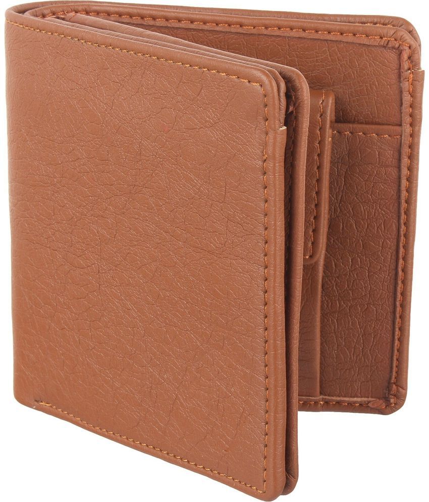     			HRFSTAR PU Solid Men's Regular Wallet With 6 Slots For Card ( Tan , Pack of 1 )