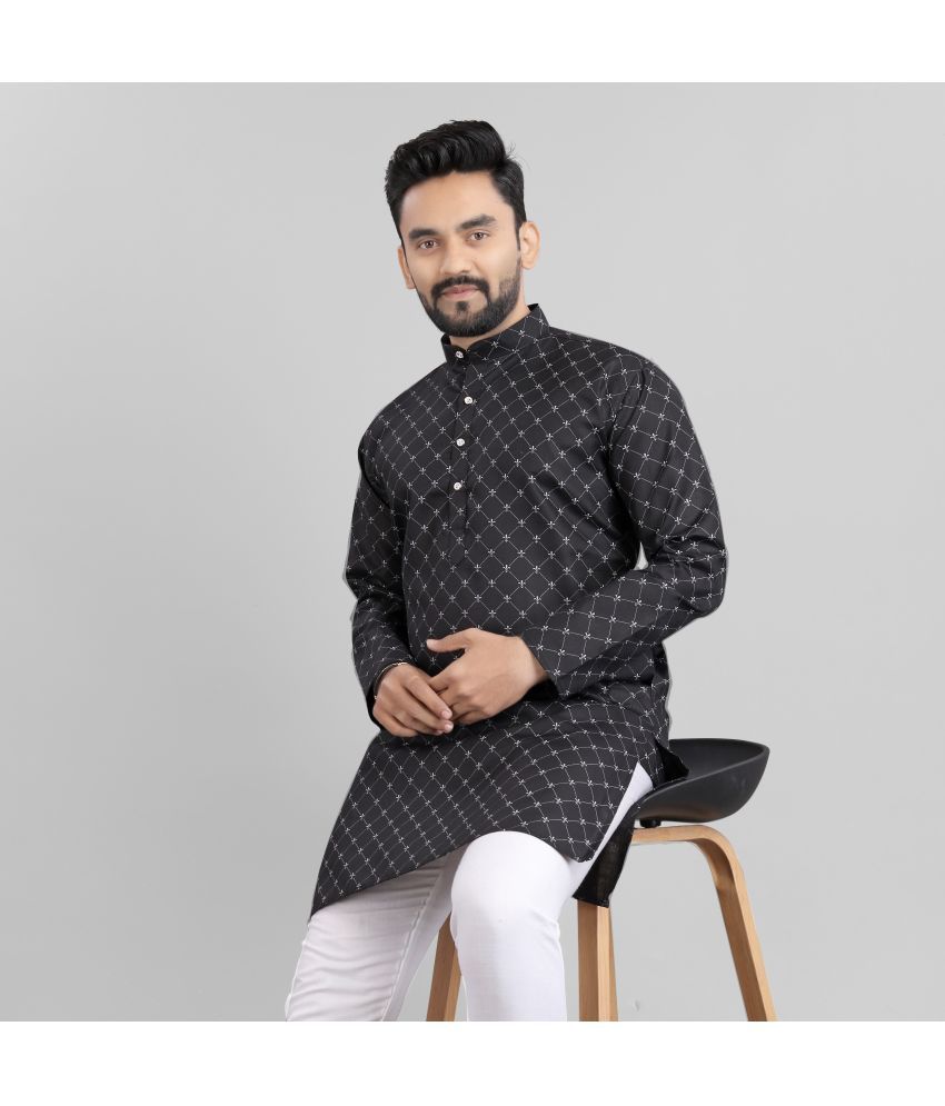     			Nofilter Black Cotton Blend Men's Regular Kurta ( Pack of 1 )