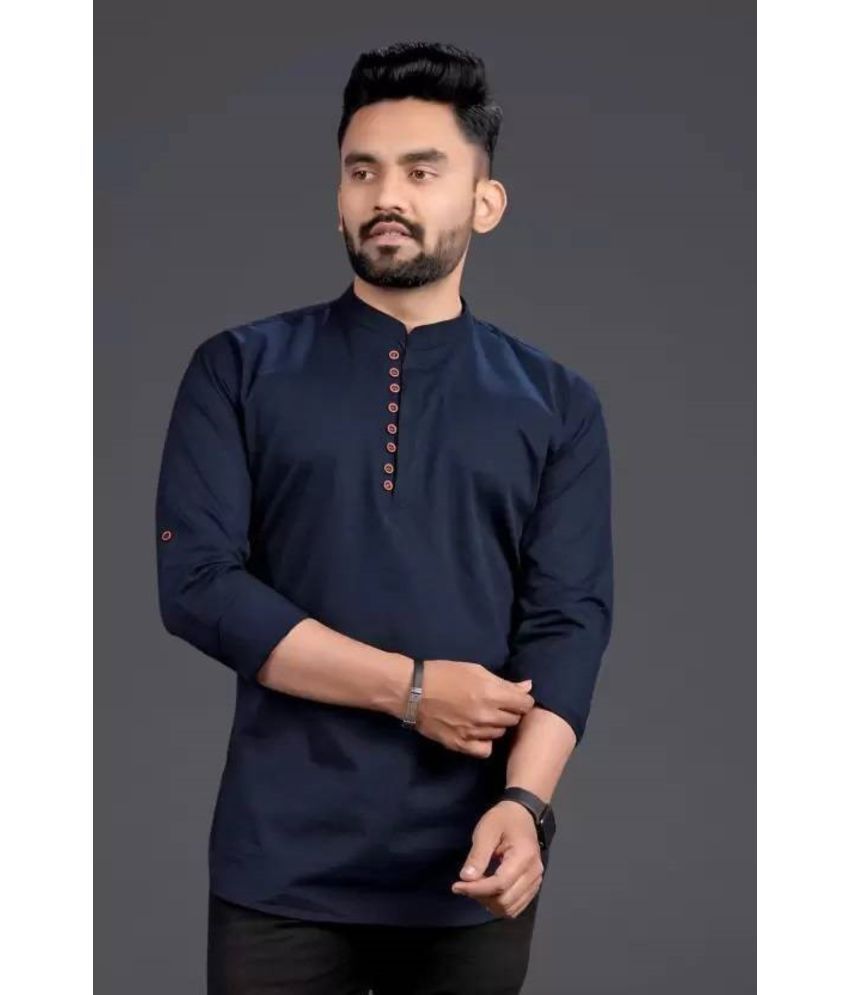     			Nofilter Blue Cotton Blend Men's Regular Kurta ( Pack of 1 )